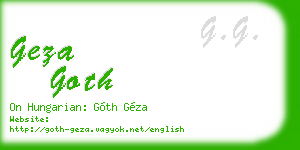 geza goth business card