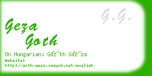 geza goth business card